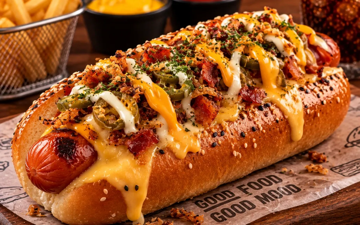 Hot Dog Especial com Cheddar e Bacon